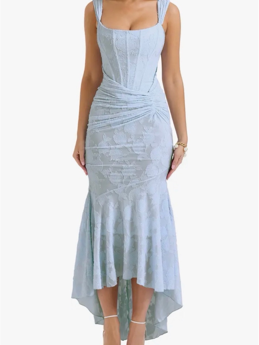 House of CB Cesca Floral Ruched High-Low Corset Dress